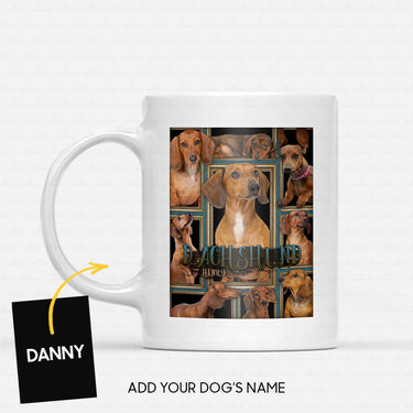 Custom Dog Mug - Personalized Dachshund Puzzle Gift For Dad - White Mug